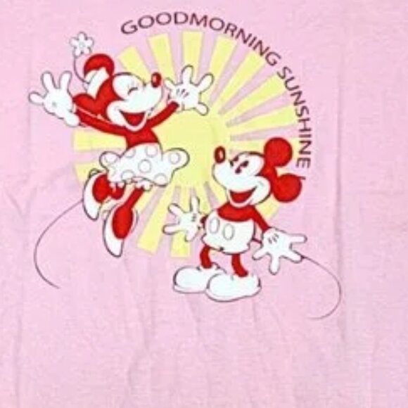 Women's Disney Minnie & Mickey Mouse Pink Graphic T-Shirt - Cheerful & Playful - Picture 4 of 4